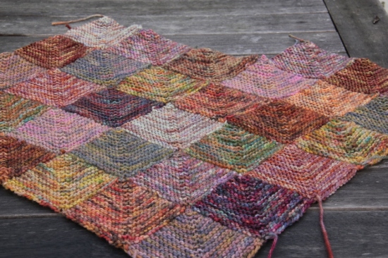 knitted patchwork blanket